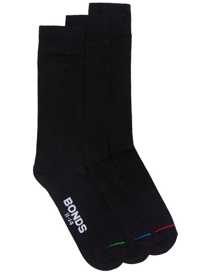 Mens Oxford Business Socks 3 Pack in Black