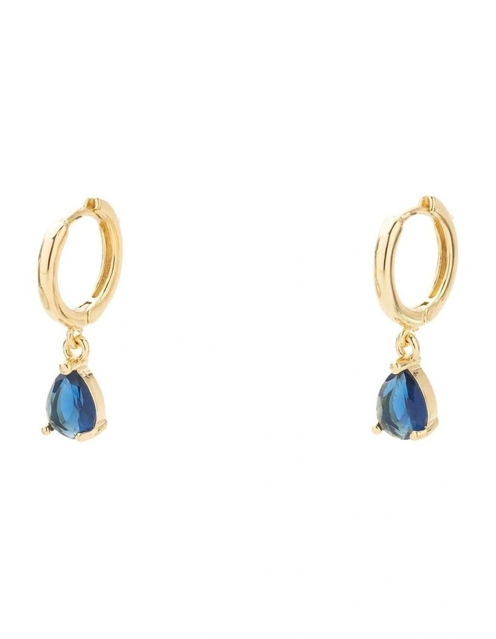 Reborn Classic Drop Huggies Earrings in Navy