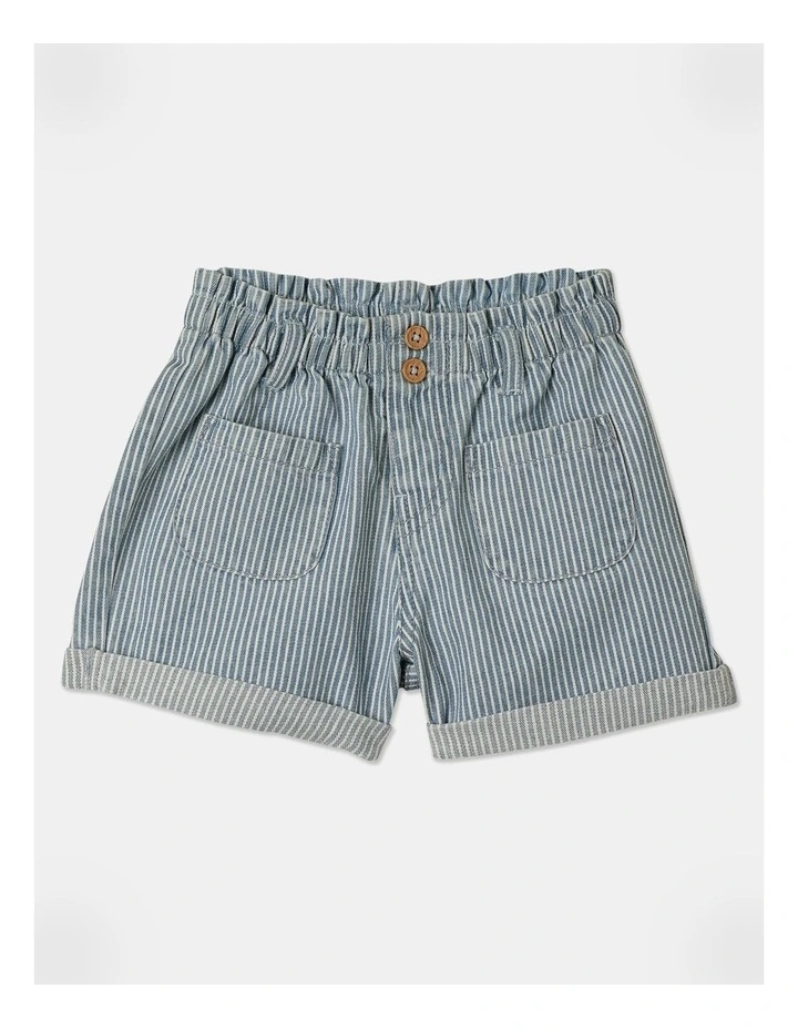 Izzie Paperbag Waist Short In Denim