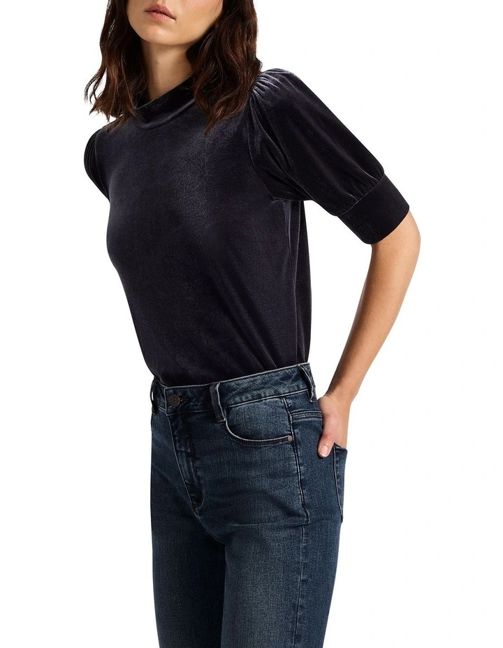 Vanessa Velvet Top in Ink
