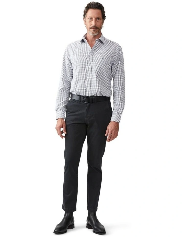 Collins Check Long Sleeve Shirt in Navy White