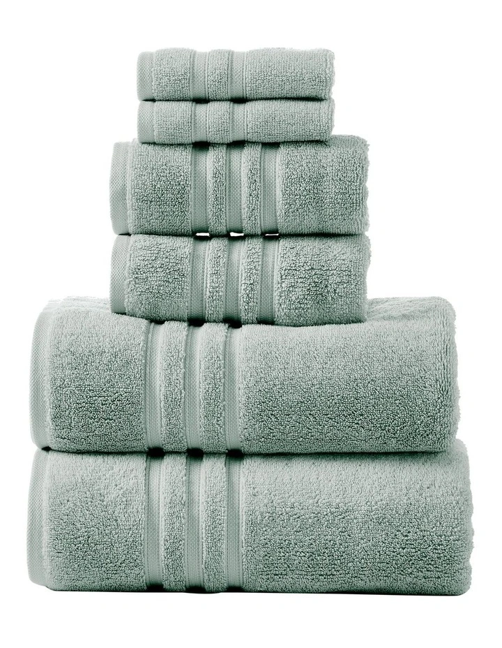 Super Duet 6 Piece Towel Pack in Sage