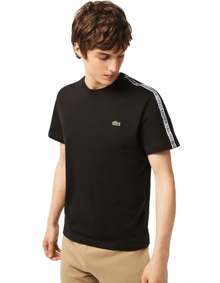 Logo Tape Jersey T-shirt in Black