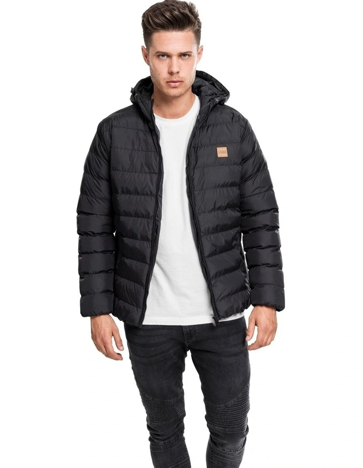 Hooded Bubble Jacket in Black