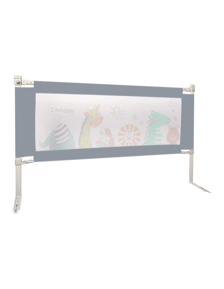 Single Adjustable Folding Safety Bed Rail in Grey