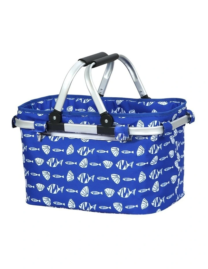 Alfresco Folding Picnic Basket in Blue