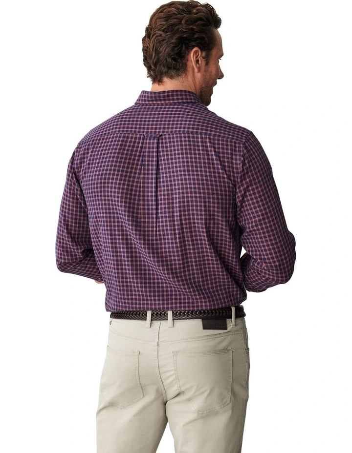 Small Double Face Check Shirt in Brick