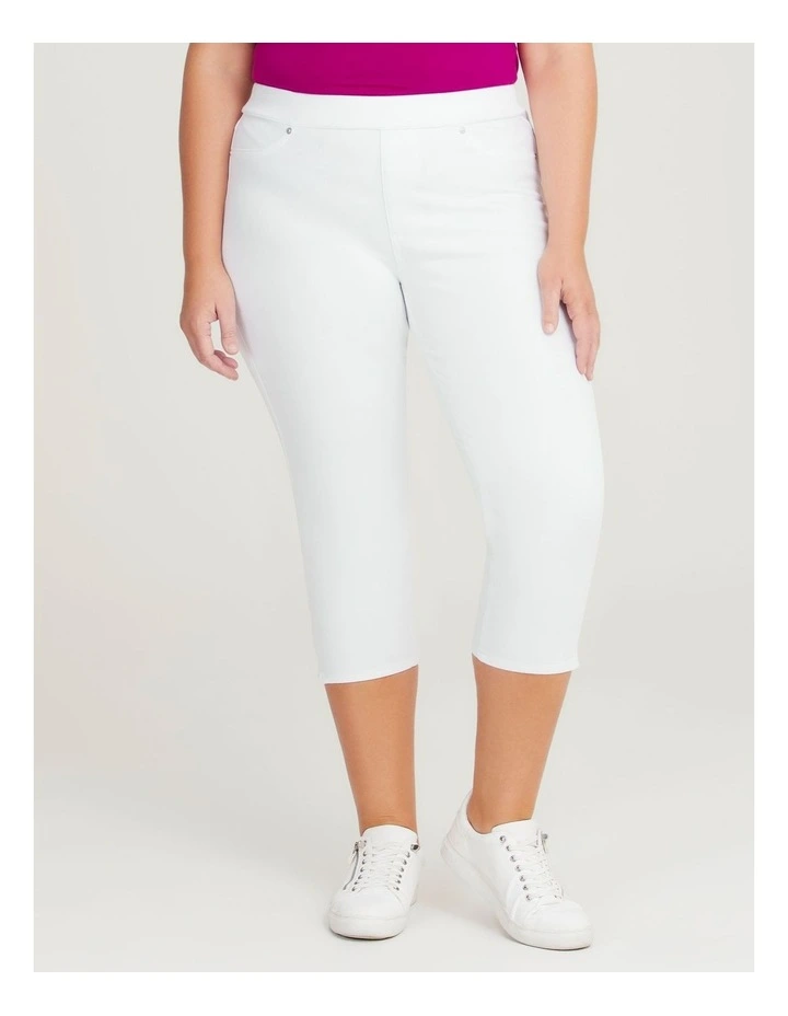 The Bestfriend Crop Jegging in White