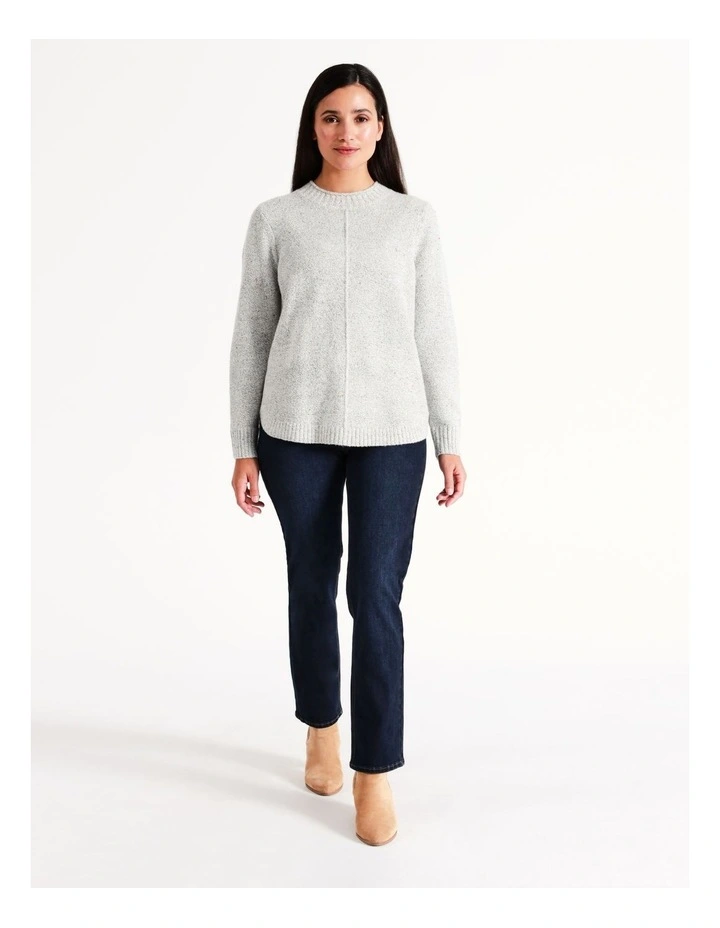 Recycled Cotton Blend Wardrobe Staple Straight Full Leg Jean in Dark Wash