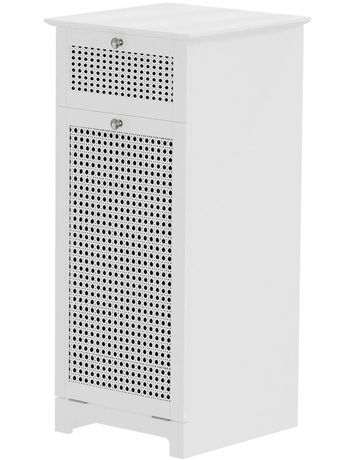 Laundry Hamper Cabinet Bathroom Storage in White