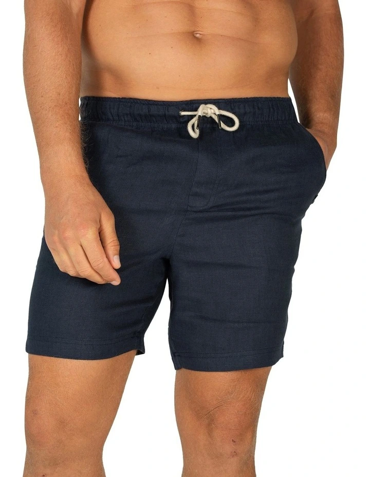 Linen Short in Navy