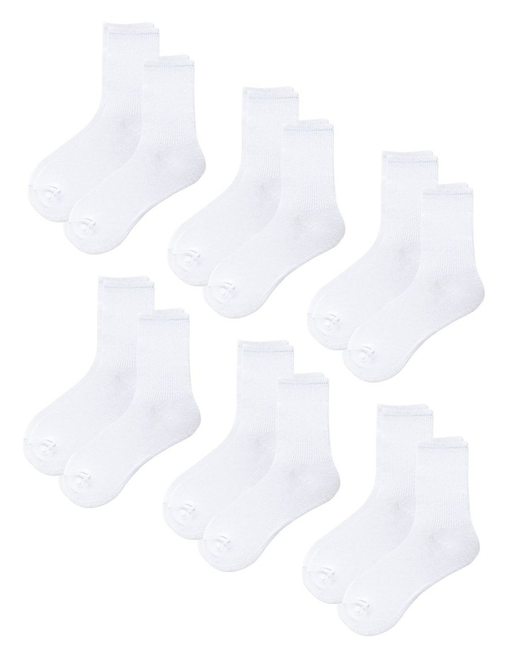 Bamboo Premium Fiber Socks 6 Pairs (6-11 Years) in White