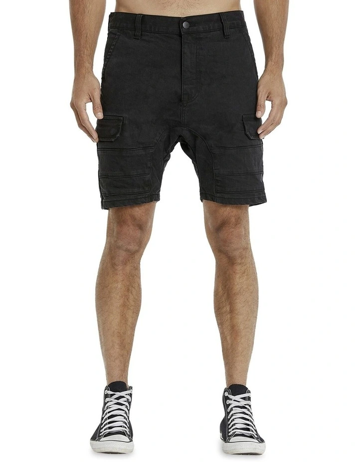 Salem Cargo Short in Obsidian Black