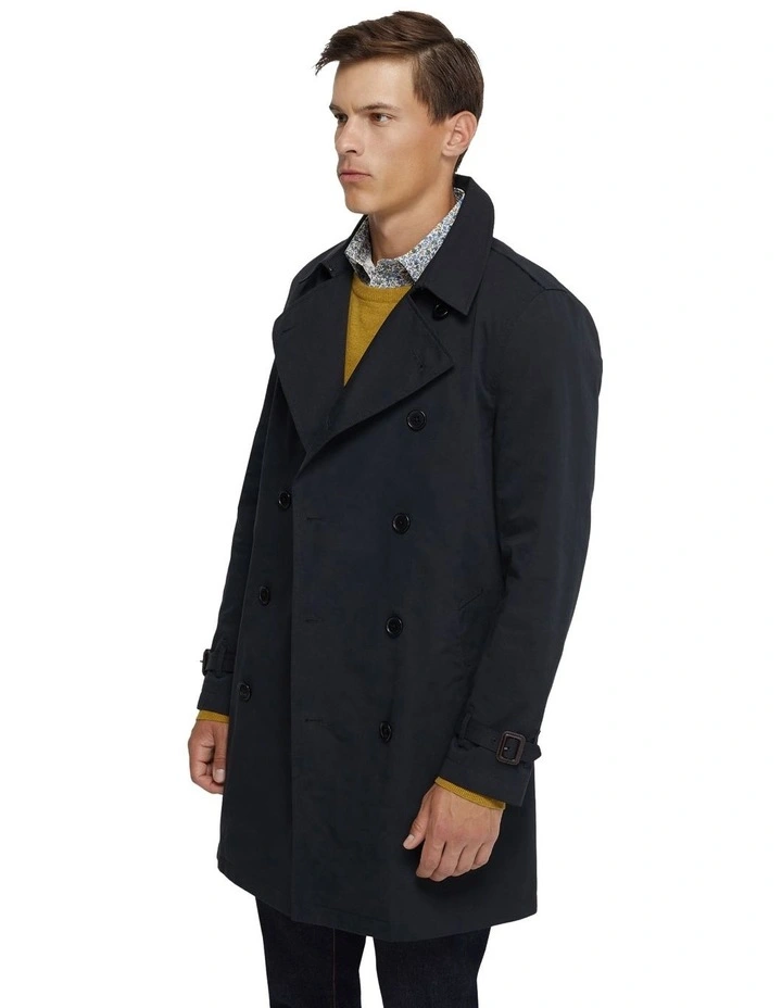 Marco Short Trench Coat in Black