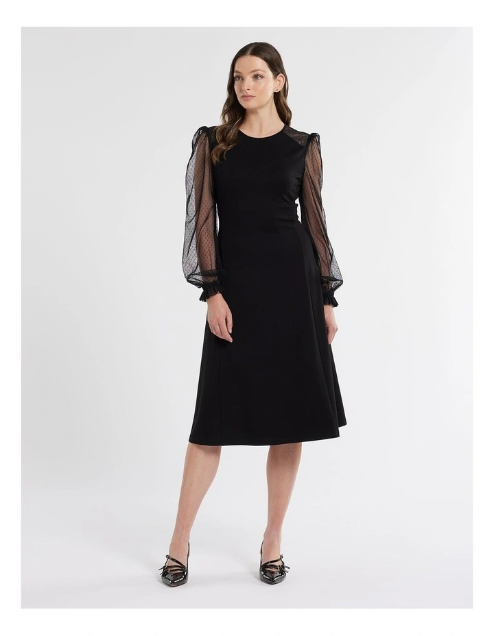 Alexandra Ponte Dress in Black