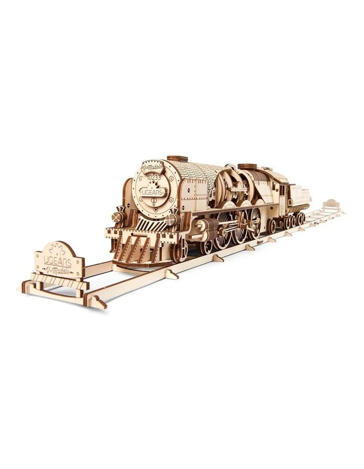 V-Express Steam Train With Tender 538 Piece Wooden 3D Puzzle