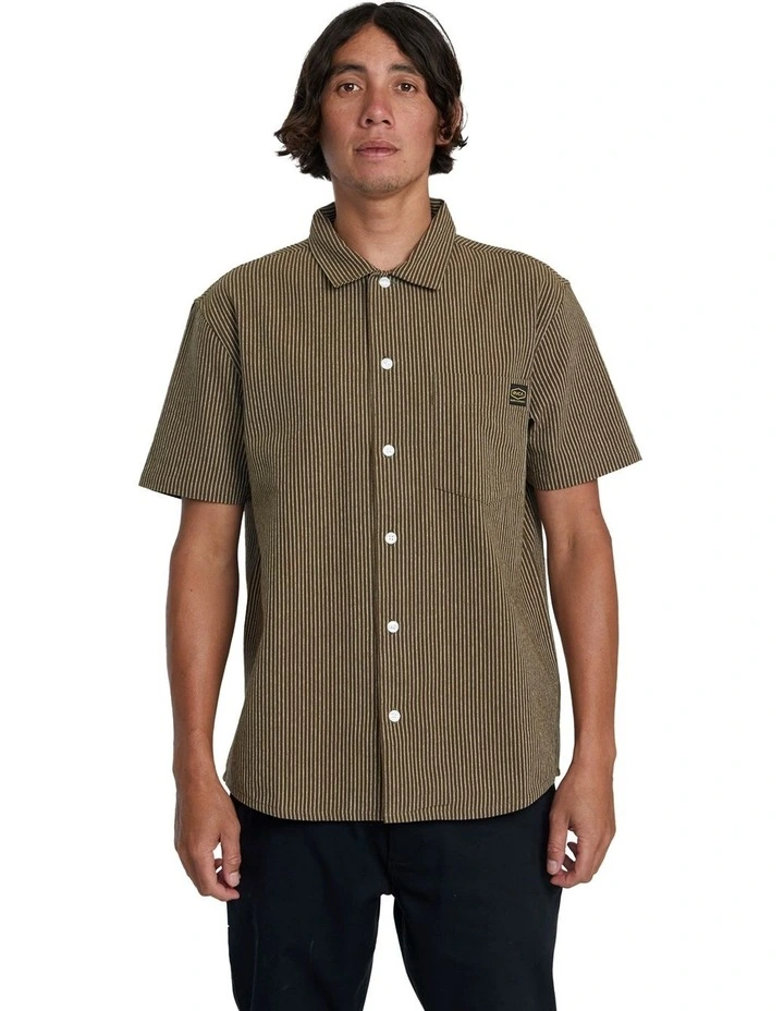 Day Shift Stripe Shirt in Bombay Brown