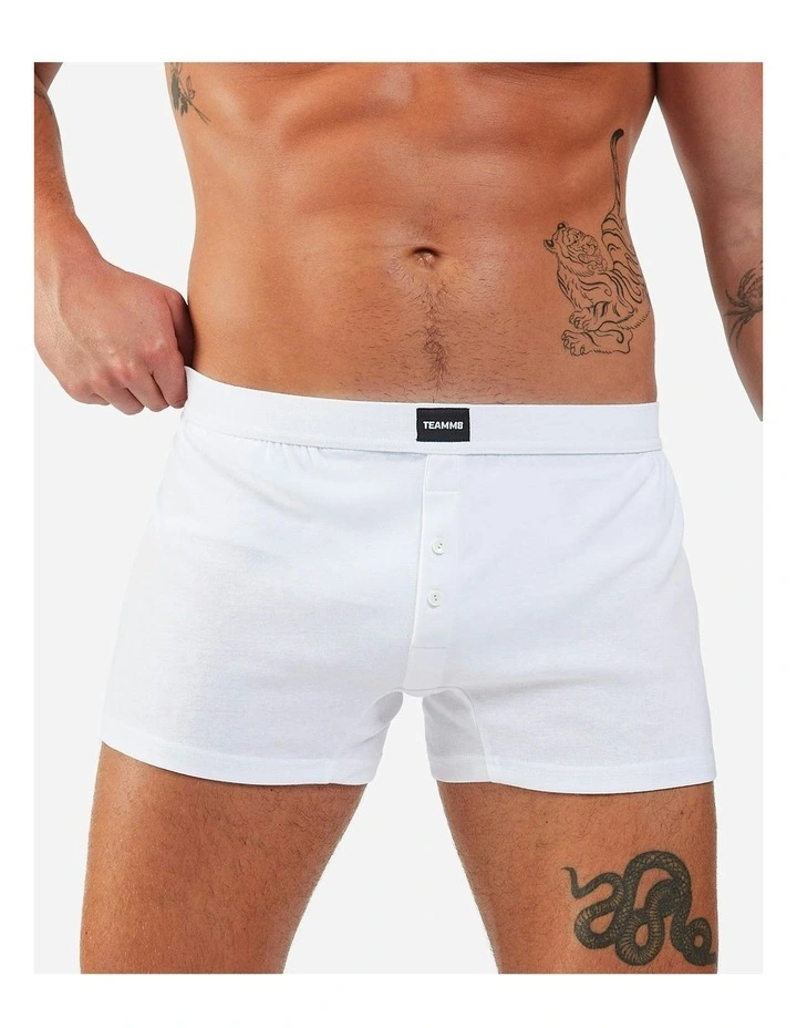 Cotton Boxer Short in White