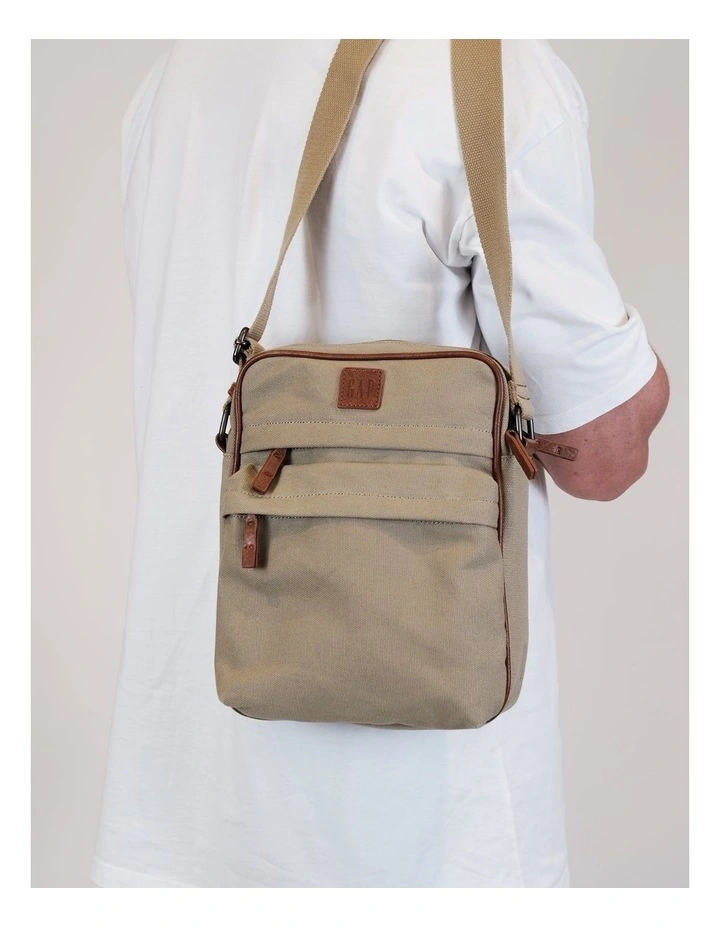 Canvas Travel Cross-Body Bag in Khaki