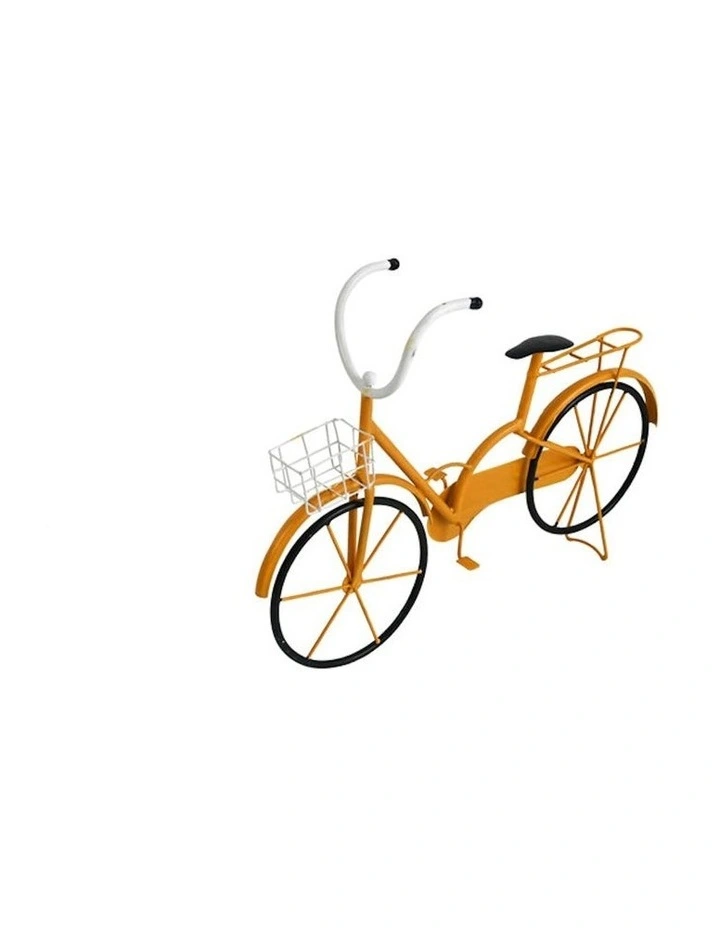 Vintage Bicycle Ornament in Distressed Yellow / Black / White