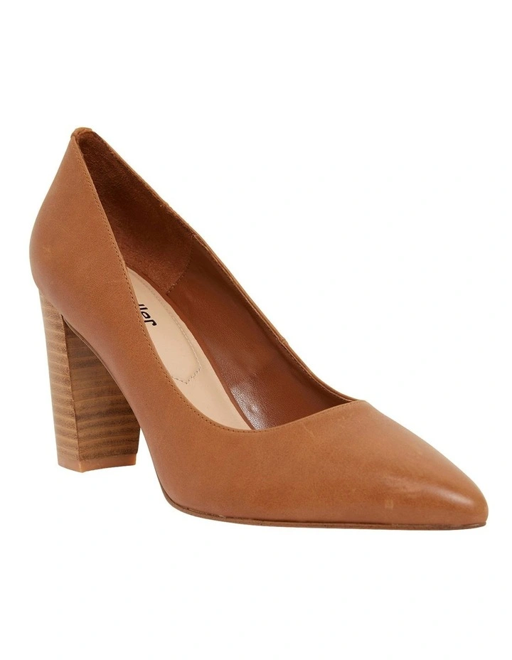 Lyric Heeled Shoes in Cognac Leather