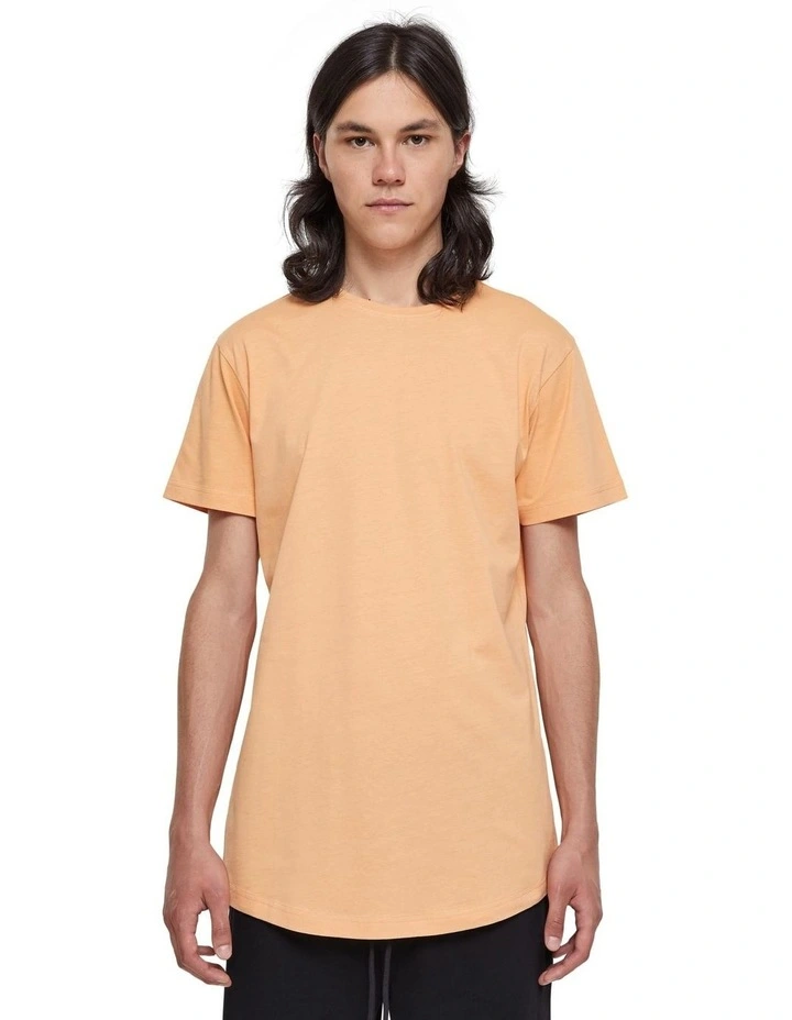 Shaped Long Tee in Pale Orange
