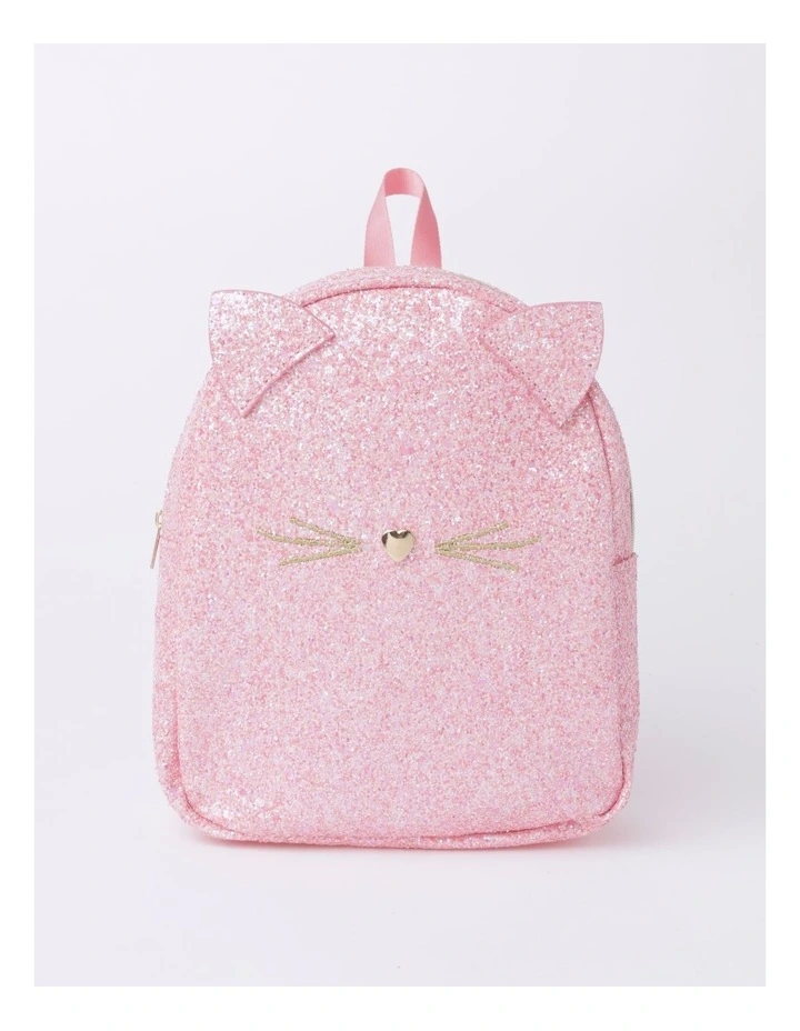 Cat Glitter Backpack in Pink
