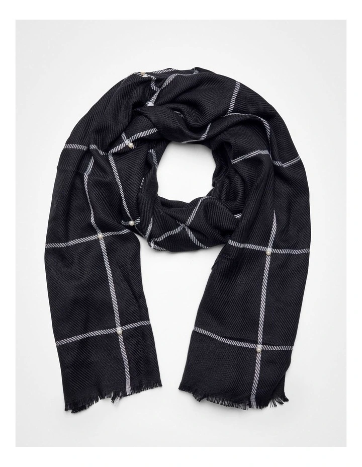 Pearl Scarf in Black & White