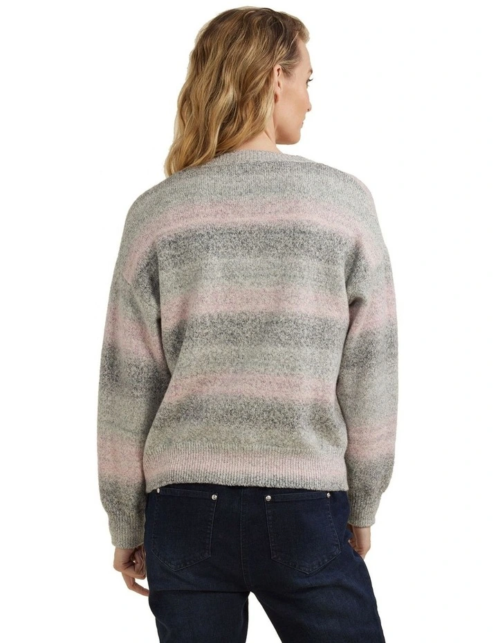 Fuzzy Ombre Cardigan in Multi