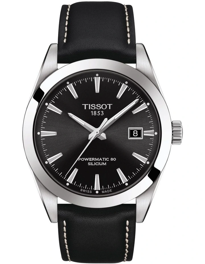 Gentleman Powermatic 80 Silicium T1274071605100 Automatic Watch in Black