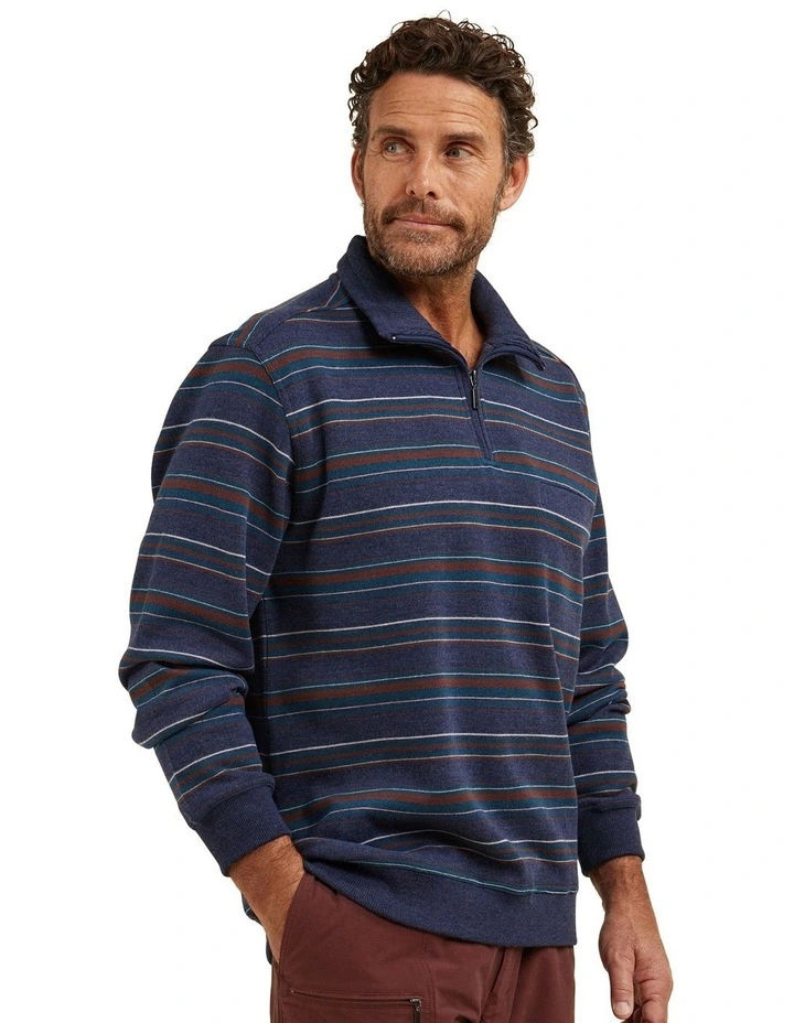 Hitch French Ridge Sweat Top in Blue