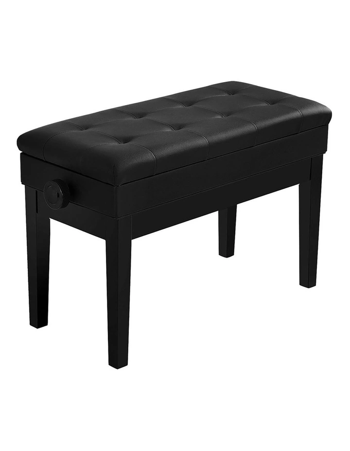 Piano Bench Stool Adjustable Height Keyboard Seat in Black