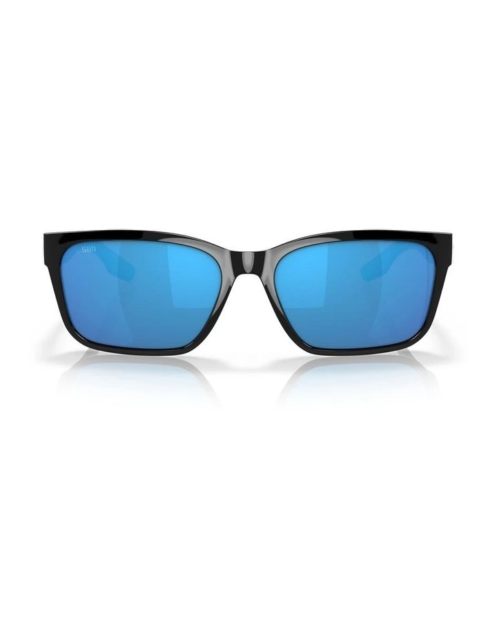 Palmas Blue Polarised Sunglasses in Black