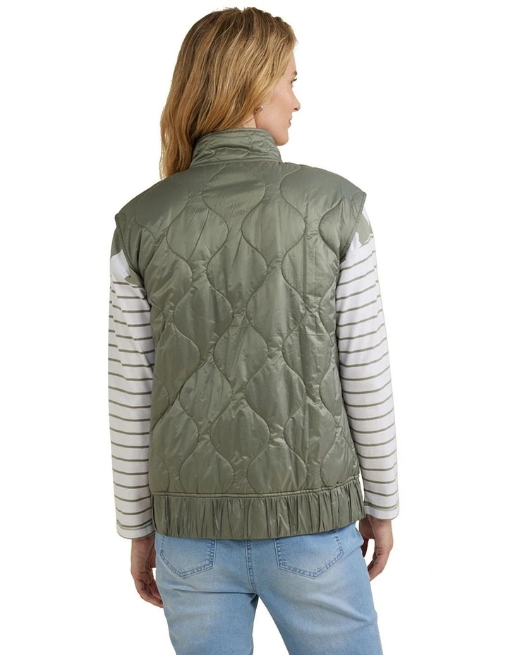 Quilted Vest in Green Mist