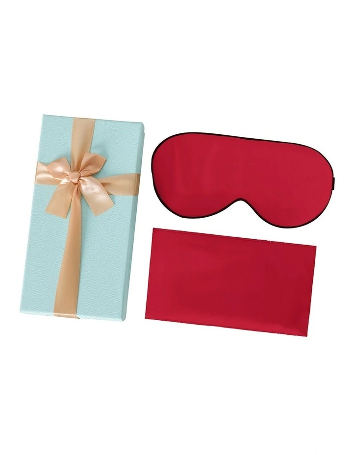 Pillow Case Eye Mask Set in Burgundy