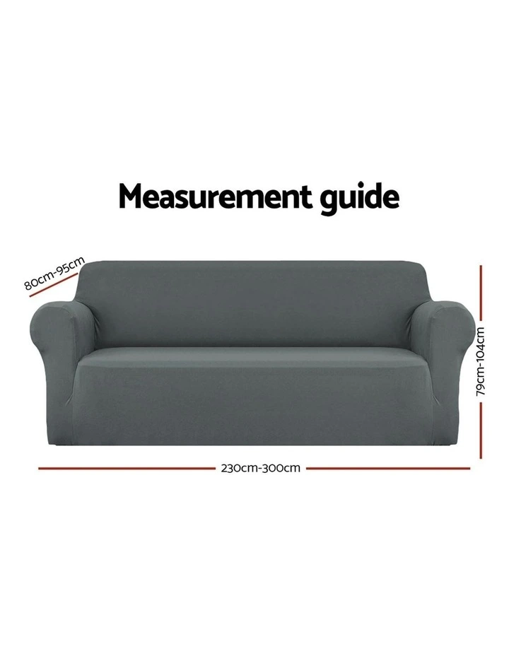 Sofa Cover Elastic Stretchable Couch Covers Grey 4 Seater