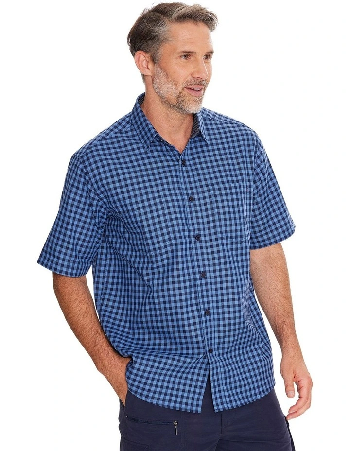 Jaq Oxford Short Sleeve Shirt in Blue