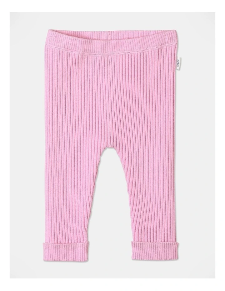 Essential Knit Rib Legging in Pink