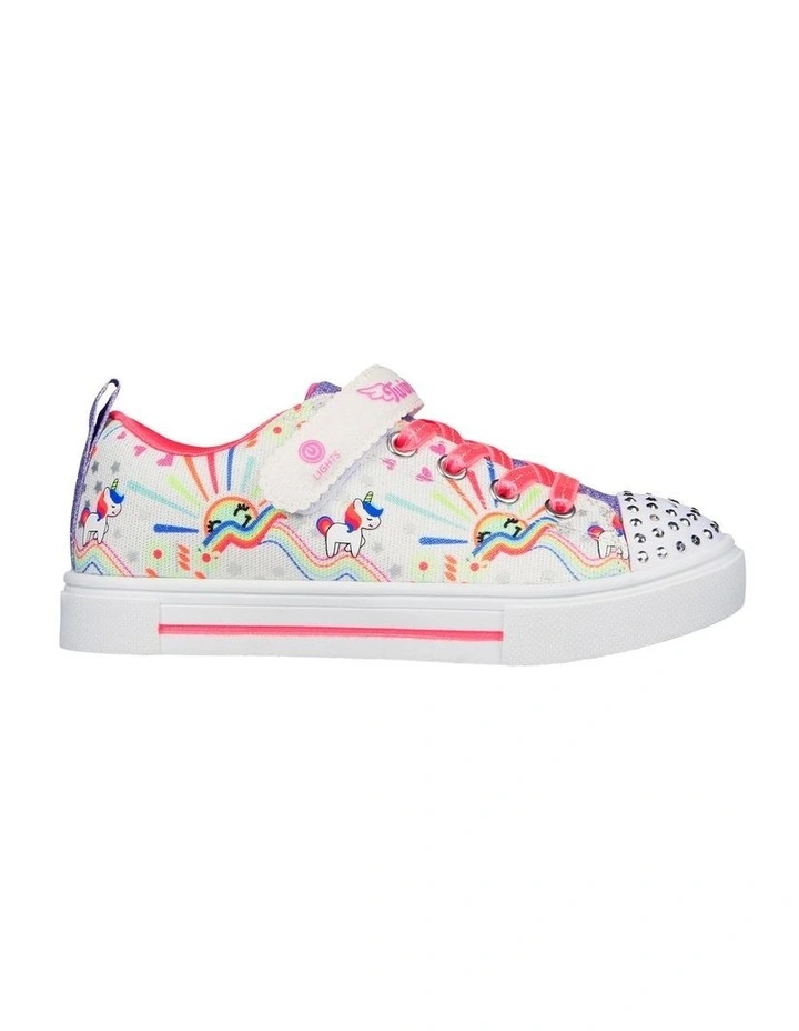 Twinkle Toes Sparks Unicorn Sunshine Youth Sneakers in White