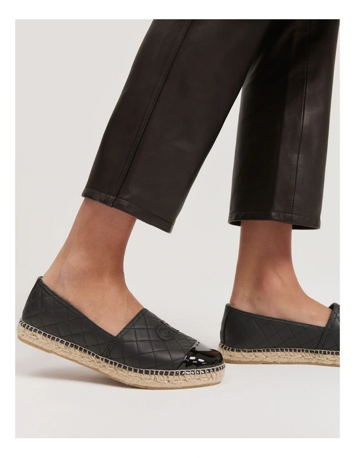 Country Road Quilted Espadrille in Black