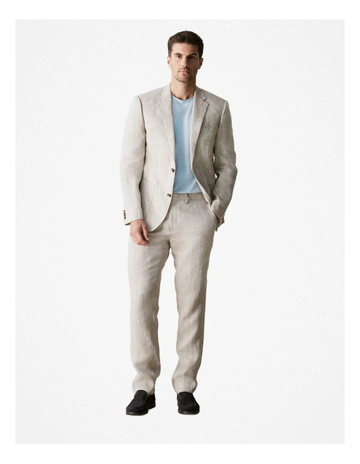 Regular Fit Irish Linen Blazer in Sahara