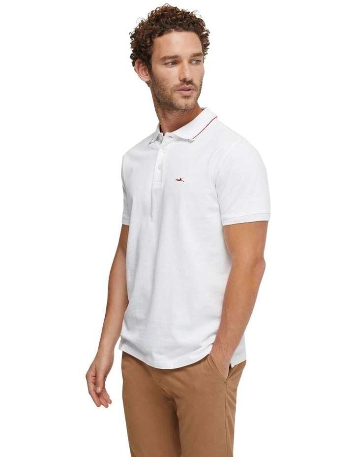 Jamie Pique Polo Shirt in White