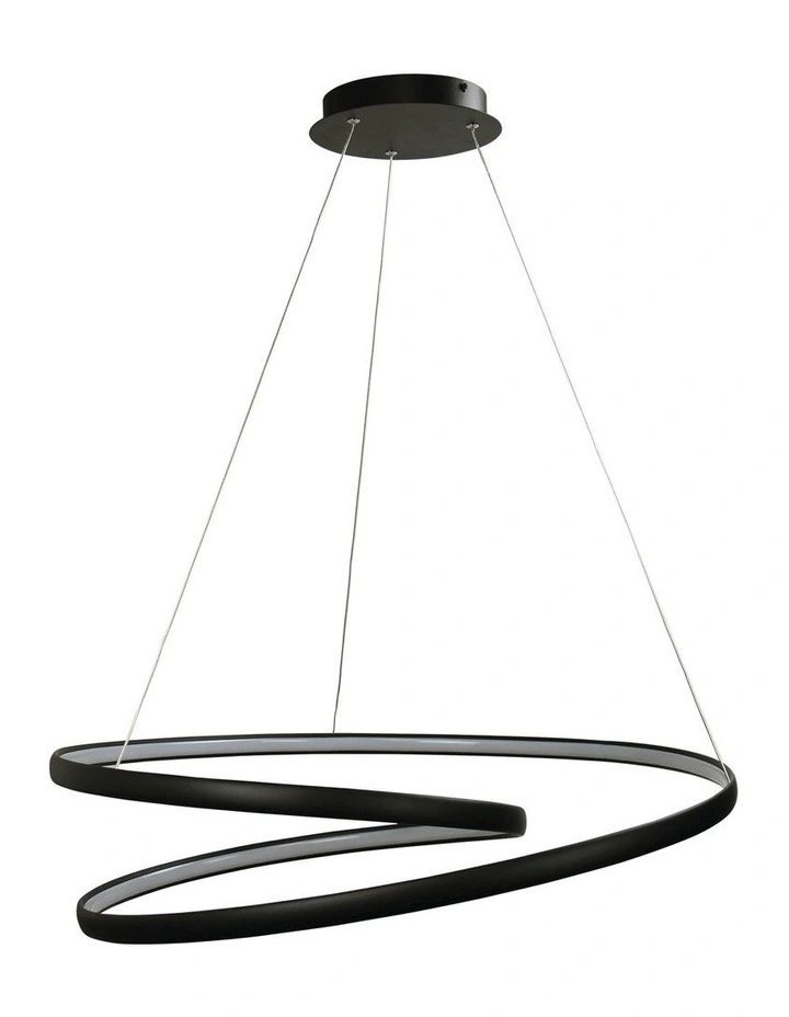 Infinity 80cm Led Spiral Pendant Black