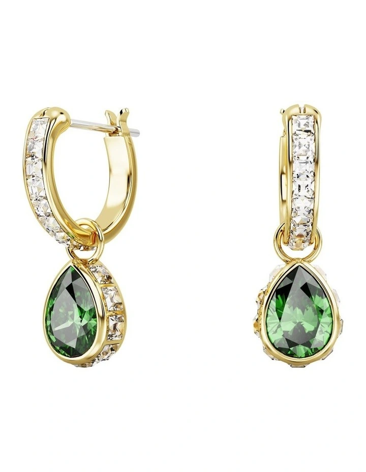 Stilla Drop Earrings Pear Cut Gold-Tone Plated in Green