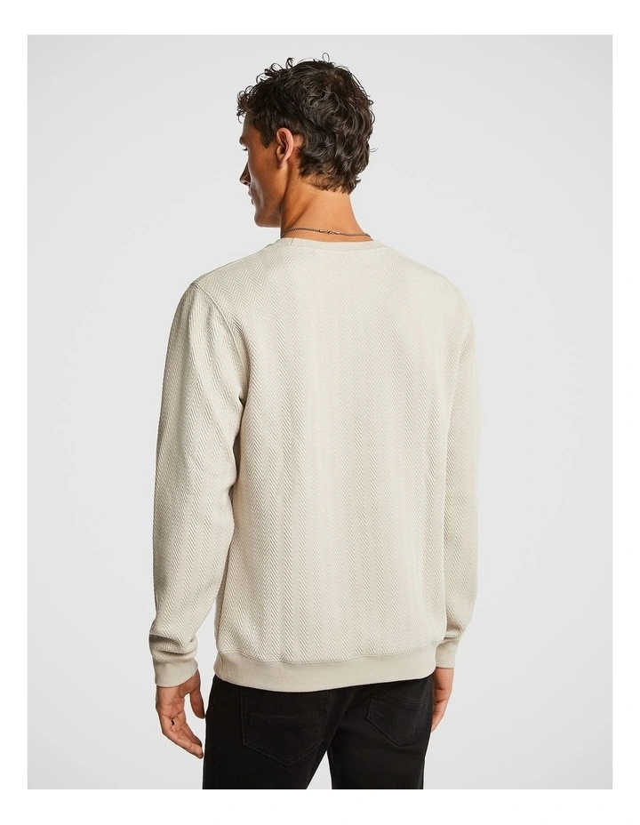 Zig Textured Sweatshirt in Stone