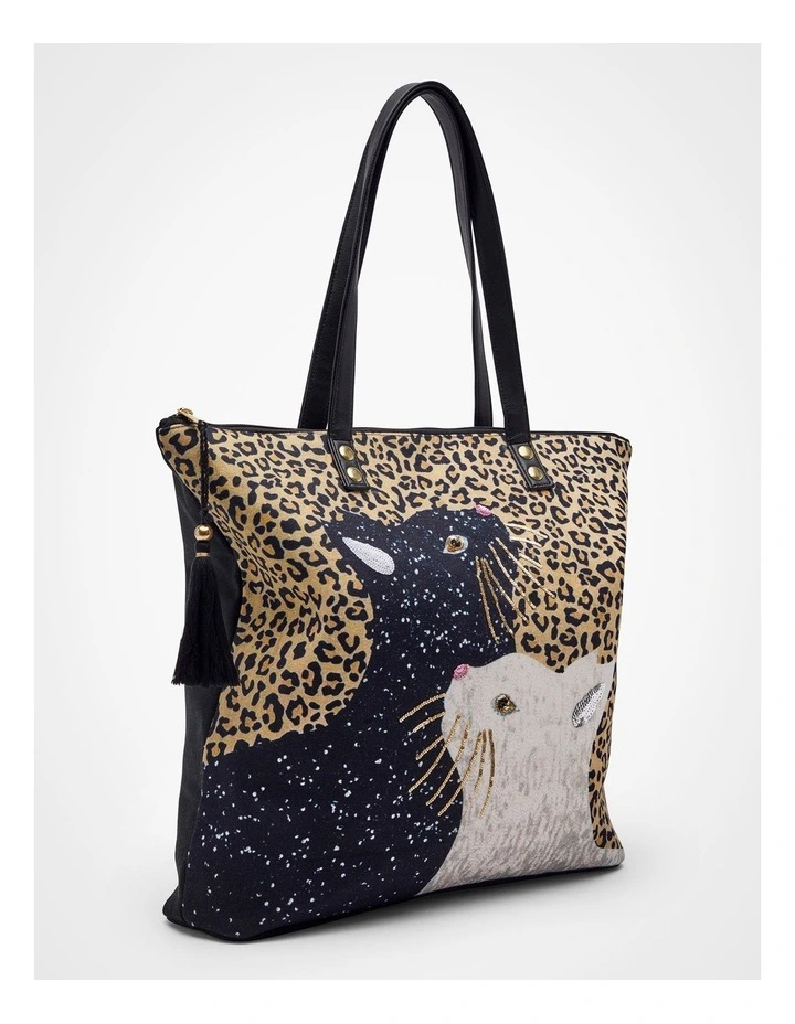 Cat Silhouette Tote in Animal