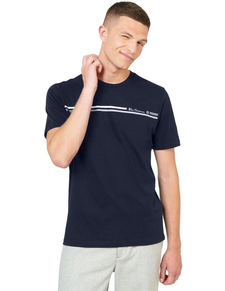 Seasonal Stripe Tee in Navy