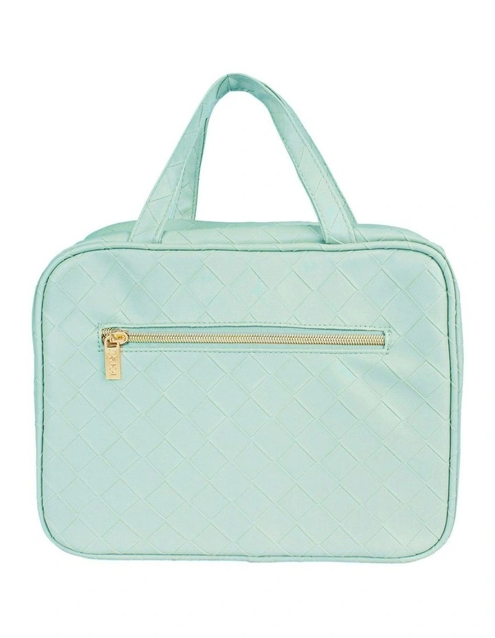 Woven Hanging Cosmetic Bag in Teal
