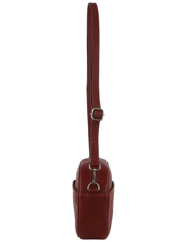 Nappa Leather Cross-Body Bag/Clutch in Cabernet