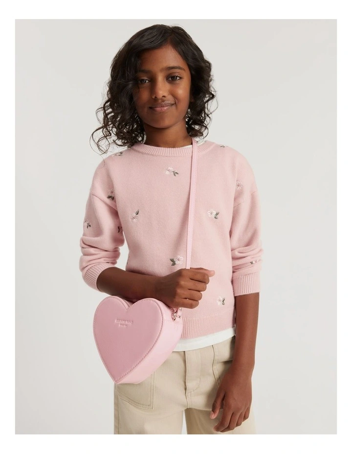 Heart Crossbody Bag in Pink